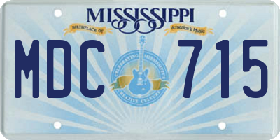 MS license plate MDC715