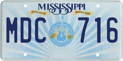 MS license plate MDC716
