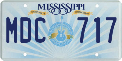 MS license plate MDC717