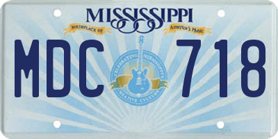 MS license plate MDC718