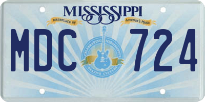 MS license plate MDC724