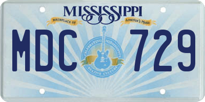 MS license plate MDC729