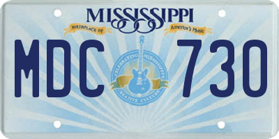 MS license plate MDC730