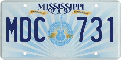 MS license plate MDC731