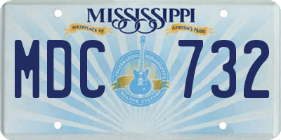 MS license plate MDC732