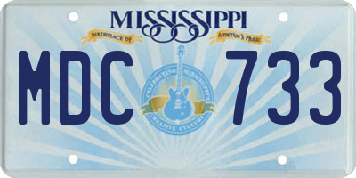 MS license plate MDC733