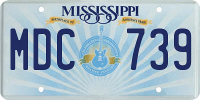 MS license plate MDC739