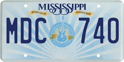 MS license plate MDC740