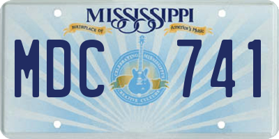 MS license plate MDC741
