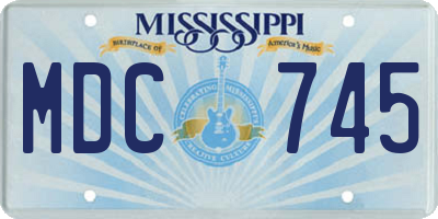 MS license plate MDC745