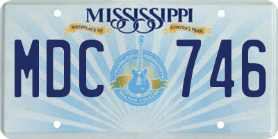 MS license plate MDC746