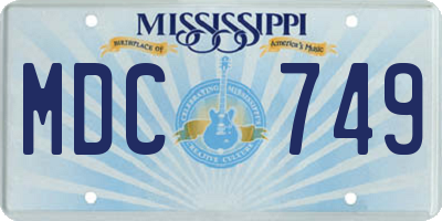 MS license plate MDC749