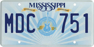 MS license plate MDC751