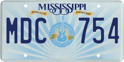 MS license plate MDC754