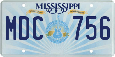 MS license plate MDC756
