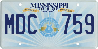 MS license plate MDC759