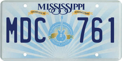 MS license plate MDC761