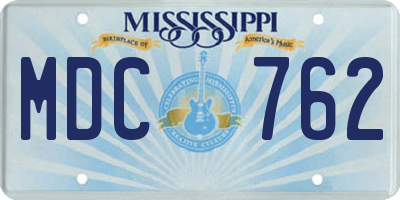 MS license plate MDC762