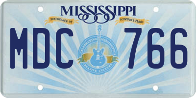 MS license plate MDC766