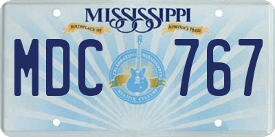 MS license plate MDC767