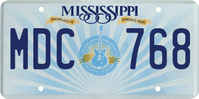 MS license plate MDC768