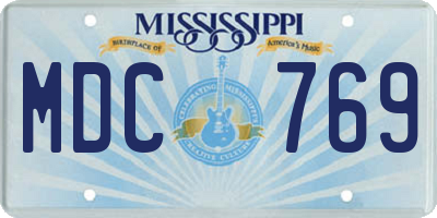 MS license plate MDC769