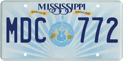 MS license plate MDC772
