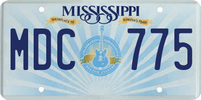 MS license plate MDC775