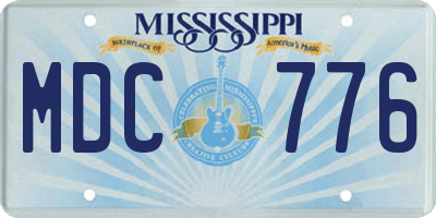 MS license plate MDC776