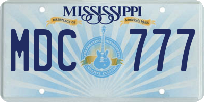 MS license plate MDC777