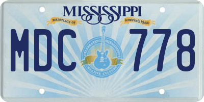 MS license plate MDC778