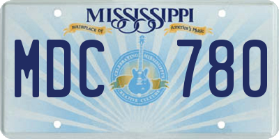 MS license plate MDC780