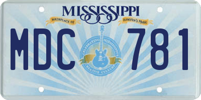 MS license plate MDC781