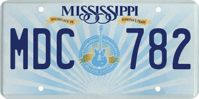 MS license plate MDC782