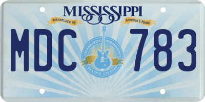MS license plate MDC783