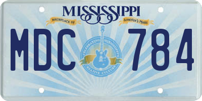 MS license plate MDC784