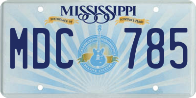 MS license plate MDC785