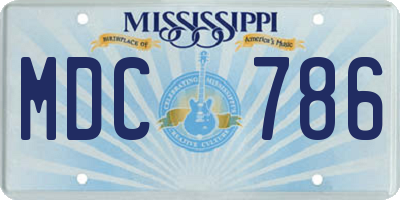 MS license plate MDC786