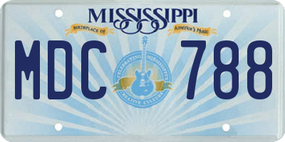 MS license plate MDC788