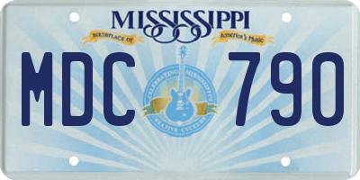 MS license plate MDC790