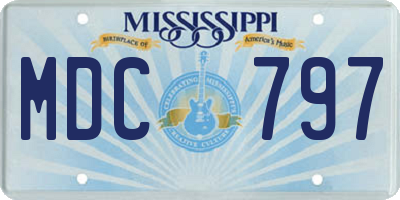 MS license plate MDC797