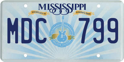 MS license plate MDC799