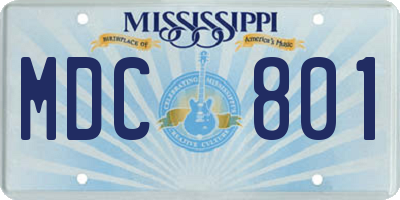 MS license plate MDC801