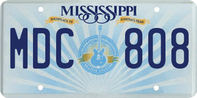 MS license plate MDC808