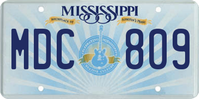 MS license plate MDC809