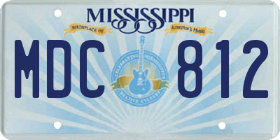 MS license plate MDC812