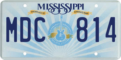 MS license plate MDC814