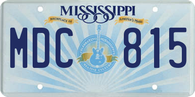 MS license plate MDC815