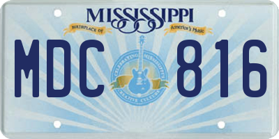 MS license plate MDC816