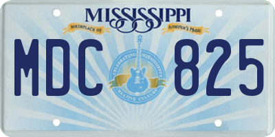 MS license plate MDC825